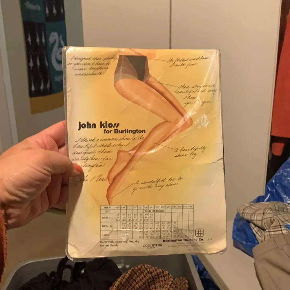 Vintage John Kloss for Burlington Pantyhose NWT